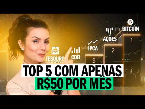 5 INVESTIMENTOS A PARTIR DE 50 REAIS! De Tesouro Direto a Bitcoin